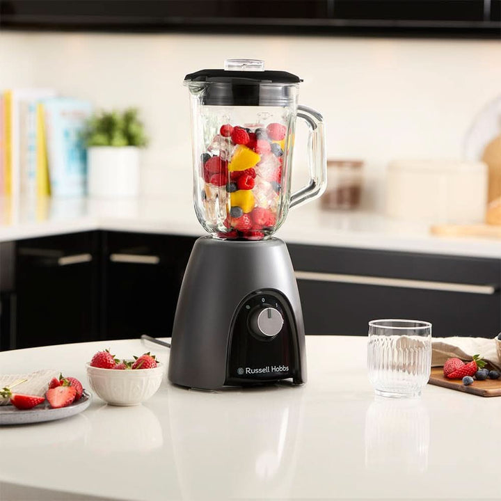 Russell Hobbs Standmixer [Smoothie Maker] Mixer (Blender, 1,5L Glasbehälter, 2 Stufen Und Pulse-Funktion, Bpa-Frei, Edelstahlmesser, 850 Watt Hochstleistung) Matte Charcoal 27121-56