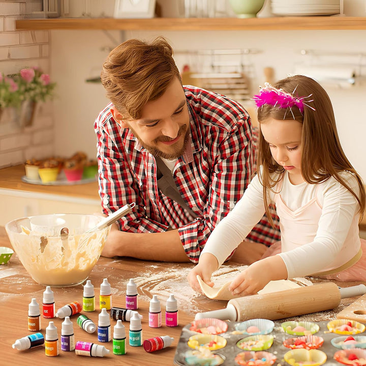 Lebensmittelfarbe 18 Farben X 6Ml, Lebensmittelfarbe Flüssig, Lebensmittel Farben Set Farbstoff, Backfarben Tortendeko Food Coloring Für Kuchen, Macaron, Zuckerguss Fondant DIY Backzubehör