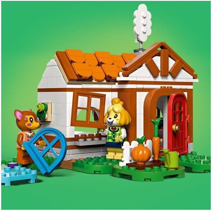 LEGO Animal Crossing Vizită de la Melinda, jucărie creativă pentru copii cu 2 mini-figurine din seria de jocuri video, inclusiv Fatima, Merch, cadou pentru fete și băieți de la 6 ani 77049
