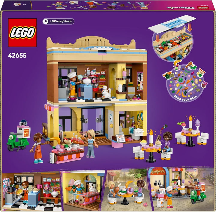 Restaurant și școală de gătit LEGO Friends, set de joacă de rol, jucărie educativă pentru copii de la 8 ani, promovează dezvoltarea socială, cadou de ziua de naștere sau de Crăciun pentru fete 42655