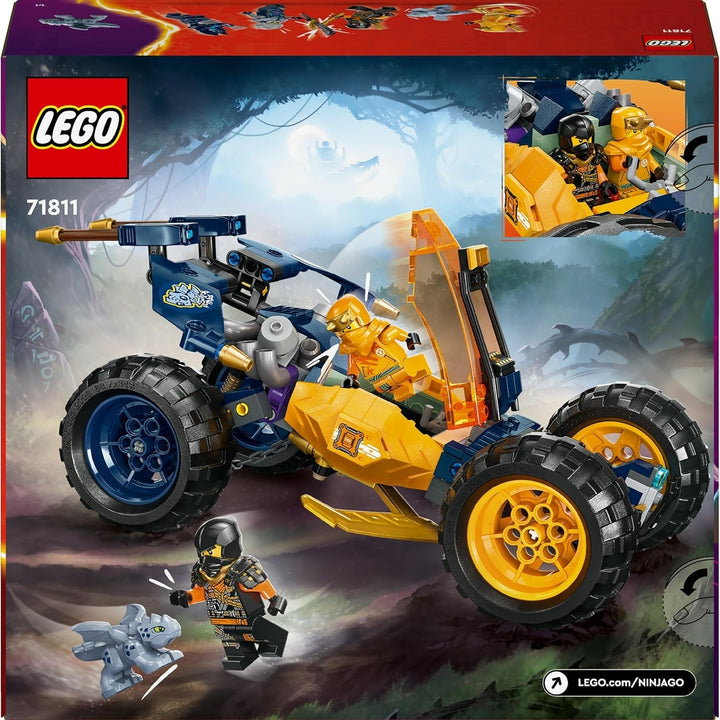 LEGO NINJAGO Arin's Ninja Off-Road Buggy, jucărie ninja cu mașină, dragon și 4 mini figurine, set de aventură cu model Buggy pentru copii, cadou de ziua de naștere pentru băieți și fete de la 7 ani 71811