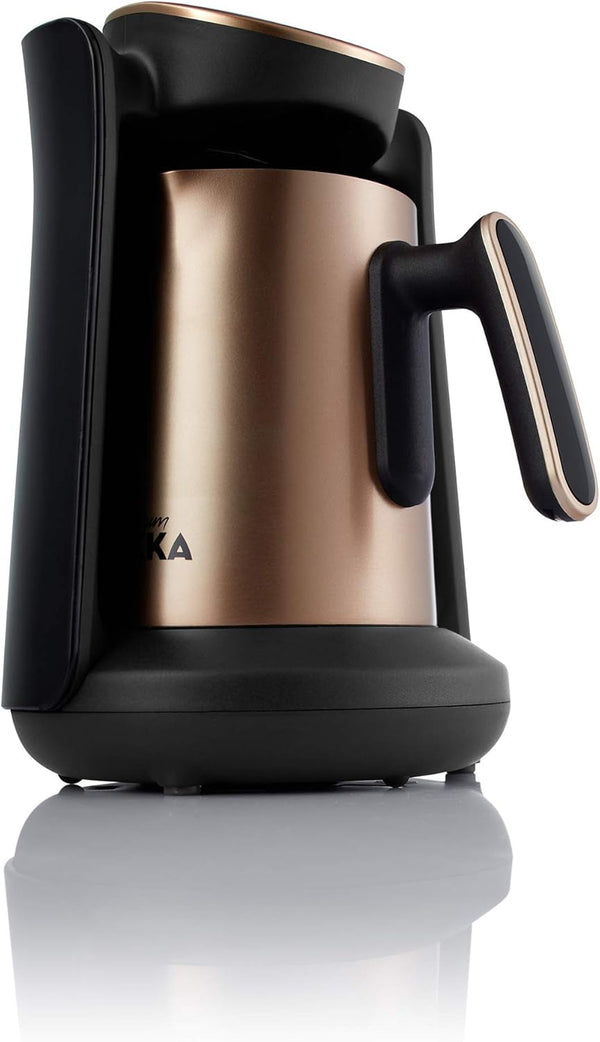 Cafetieră turcească Arzum Okka Minio, aparat Mocha, 1-4 căni, cană din oțel inoxidabil de 300 ml, protecție la preaplin, sistem inteligent de preparare, cană lavabilă, 480 W, cupru