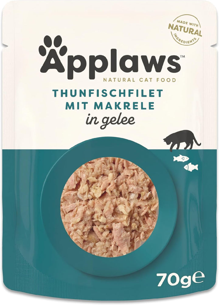 Applaws Premium Natural Wet Food For Cats, Fish Selection în Jelly 70G plicuri porție (12X70G)