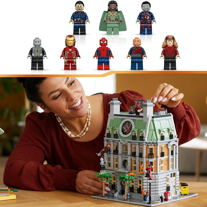 LEGO Marvel Sanctum Sanctorum, set de construcție modulară cu 3 etaje, cu minifigurinele Doctor Strange și Iron Man, casă de jucărie din Avengers: Endgame, obiect de colecție pentru fani, decor grozav pentru cameră 76218