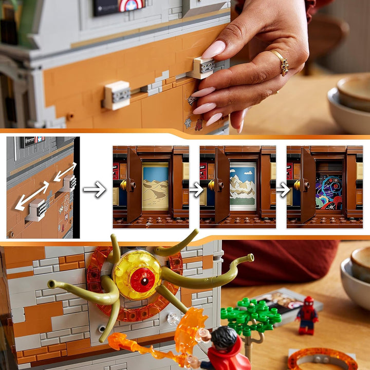 LEGO Marvel Sanctum Sanctorum, set de construcție modulară cu 3 etaje, cu minifigurinele Doctor Strange și Iron Man, casă de jucărie din Avengers: Endgame, obiect de colecție pentru fani, decor grozav pentru cameră 76218