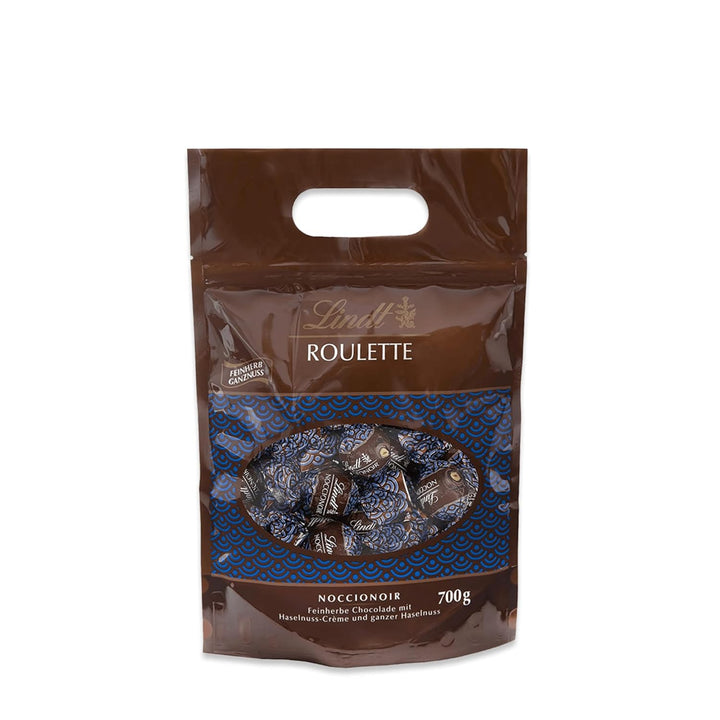 Lindt Schokolade ROULETTE Kugeln Noccionoir | 700 G | Feinherbe Schokolade Mit Einer Ganzen Haselnuss Eingebettet in Haselnusscreme | Pralinengeschenk | Schokoladen Großpackung