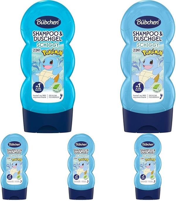 Șampon și gel de duș pentru copii, Pokémon Schiggy Edition, 230 ml (pachet de 5)