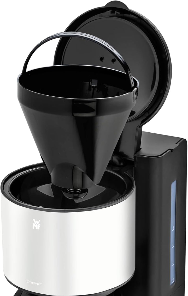 WMF Stelio Aroma filtru de cafea cu ulcior de sticlă, filtru de cafea, 10 cești, filtru de cafea din oțel inoxidabil, opritor de picurare, placă de încălzire, oprire automată, 1000 W, gri mat