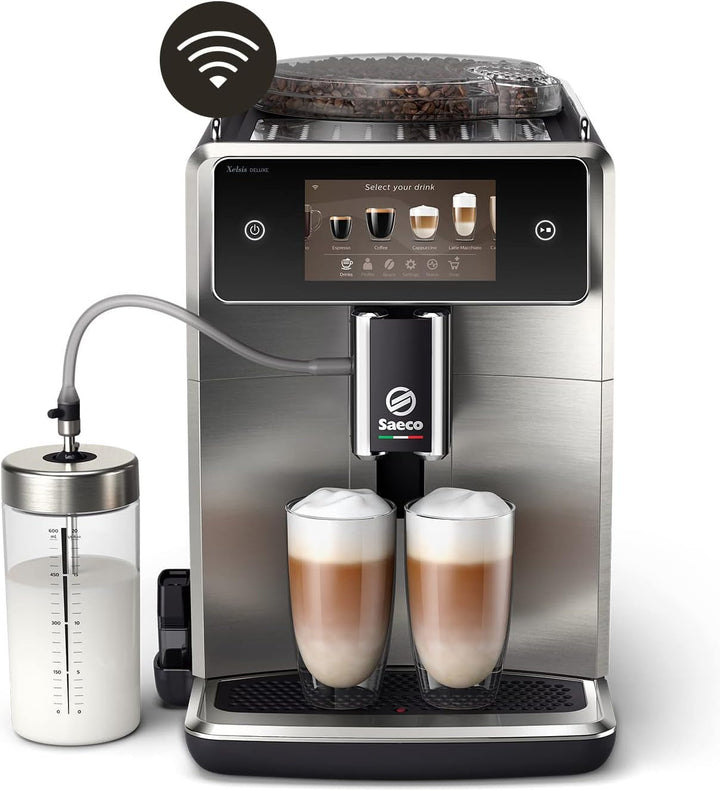 Espressoare Saeco Granaroma complet automate, 16 băuturi, 6 profiluri de utilizator, afișaj TFT colorat, față metalică, SM6585/00