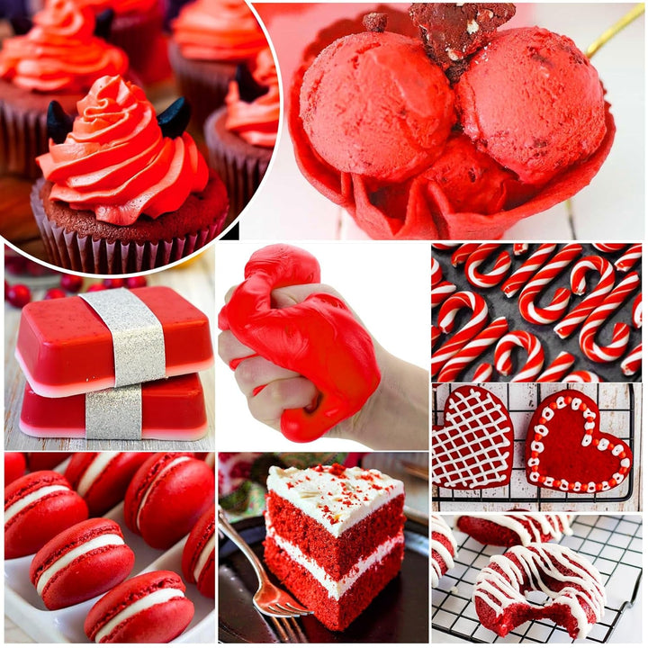 Lebensmittelfarbe - 160Ml Flüssige Lebensmittel Farben Für Kuchen, Backen, Kekse, Macaron - Zuckerfrei Konzentrierte Farbe Food Coloring Für Tortendeko, Getränken, Osterei, DIY Slime (Rot)