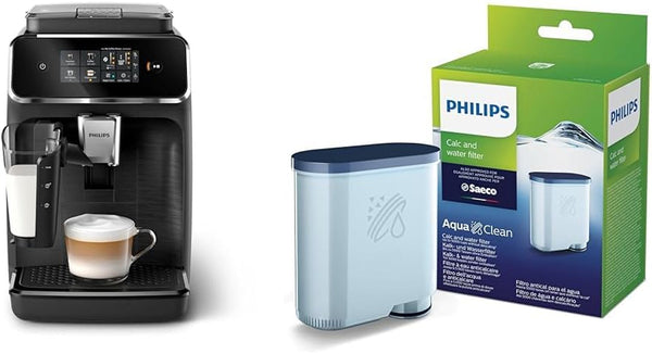 Philips 2300 Series espressor complet automat & Aquaclean filtru de apă și calcar pentru espressor, fără detartrare până la 5000 de căni, pachet individual