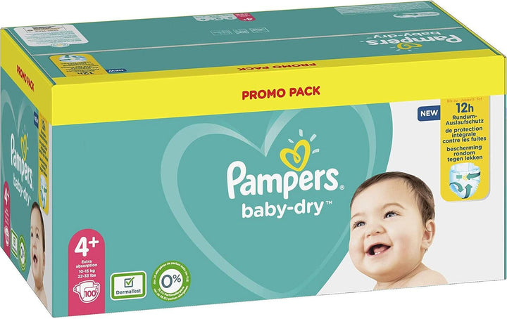 Pampers (Alte Version), Baby Windeln Größe 4+ (10-15Kg), 100 Stück