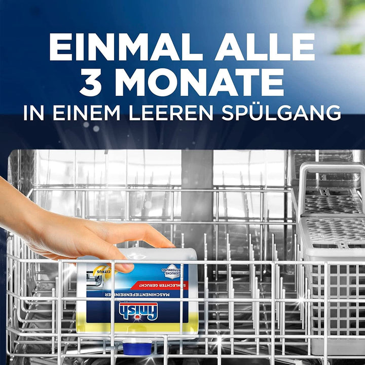 Finish Deep Machine Cleaner Citrus - detergent lichid pentru mașini împotriva calcarului și grăsimii pentru o mașină de spălat vase curată - pachet economic