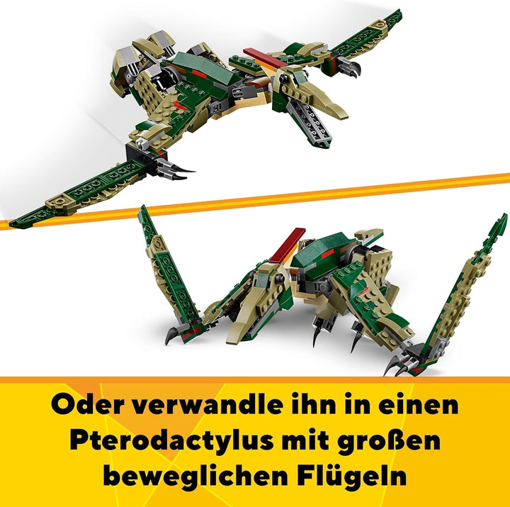 LEGO Creator T.Rex, Dino 3-in-1 pentru transformare în Triceratops sau Pterodactil, model de dinozaur mobil pentru copii, cadou pentru băieți și fete 31151