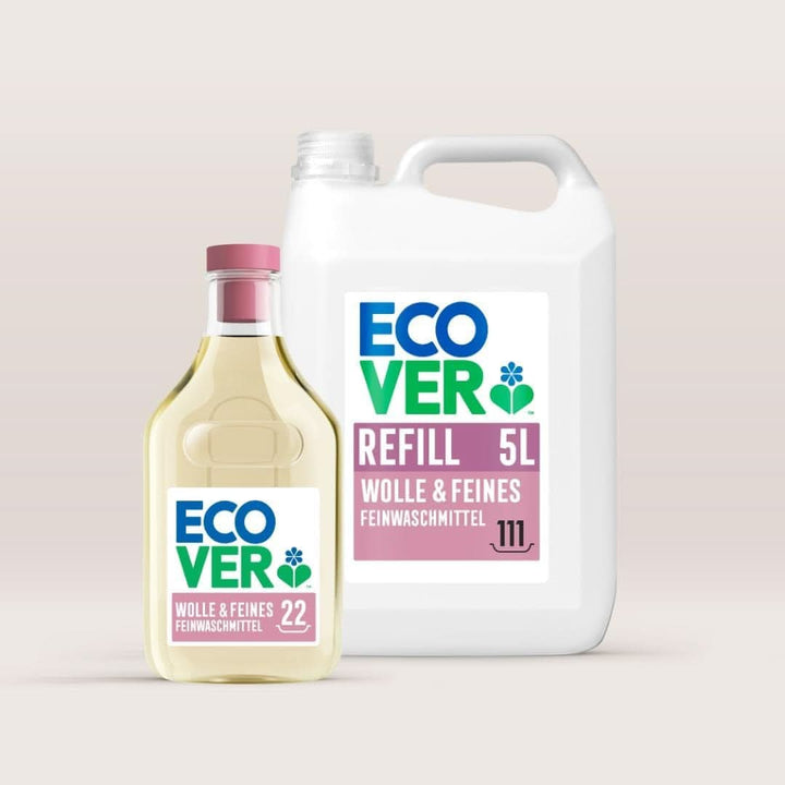Detergent Ecover Delicates Wool & Delicates (5 litri, 111 spalari), cu ingrediente vegetale, pentru textile delicate