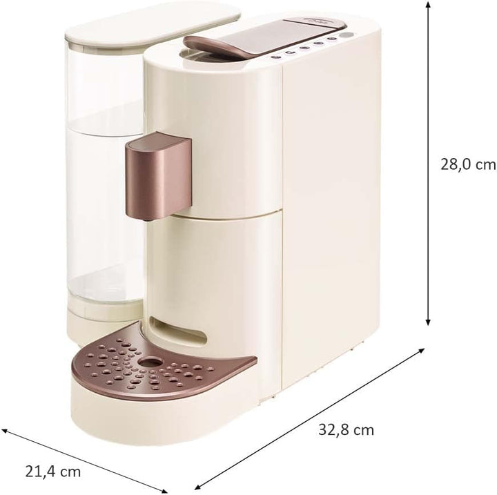 K-Fee 710351 TWINS II mașină de capsule pentru cafea, ceai și cacao, 1455, plastic, 2,3 litri, bej-bronz