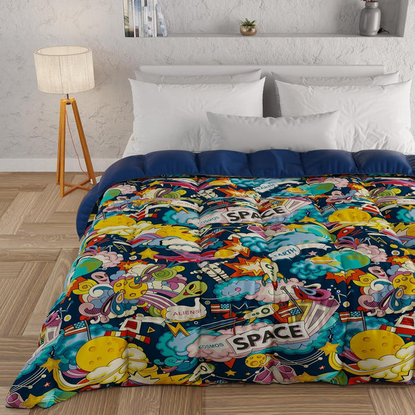 PETTI Artigiani Italiani - Plapumă de iarnă, Plapumă de iarnă, Plapumă simplă, Cu două fețe, Monocolor și imprimare digitală, 100% microfibră antialergică, Made in Italy