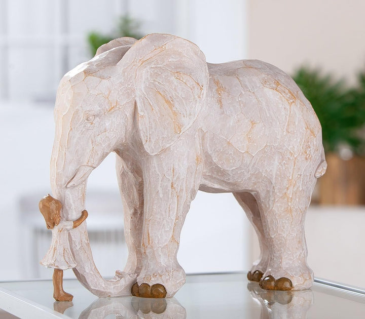 GILDE Decorațiune Figurină Cuplu Inimă Balon - Îndrăgostiți pe bancă cu inimă balon cadou decorare nunta - Culori: Alb Bronz Gri - Înălțime 24,5 cm Statuete si sculpturi Naty Shop Culori naturale Înălțime 23 cm