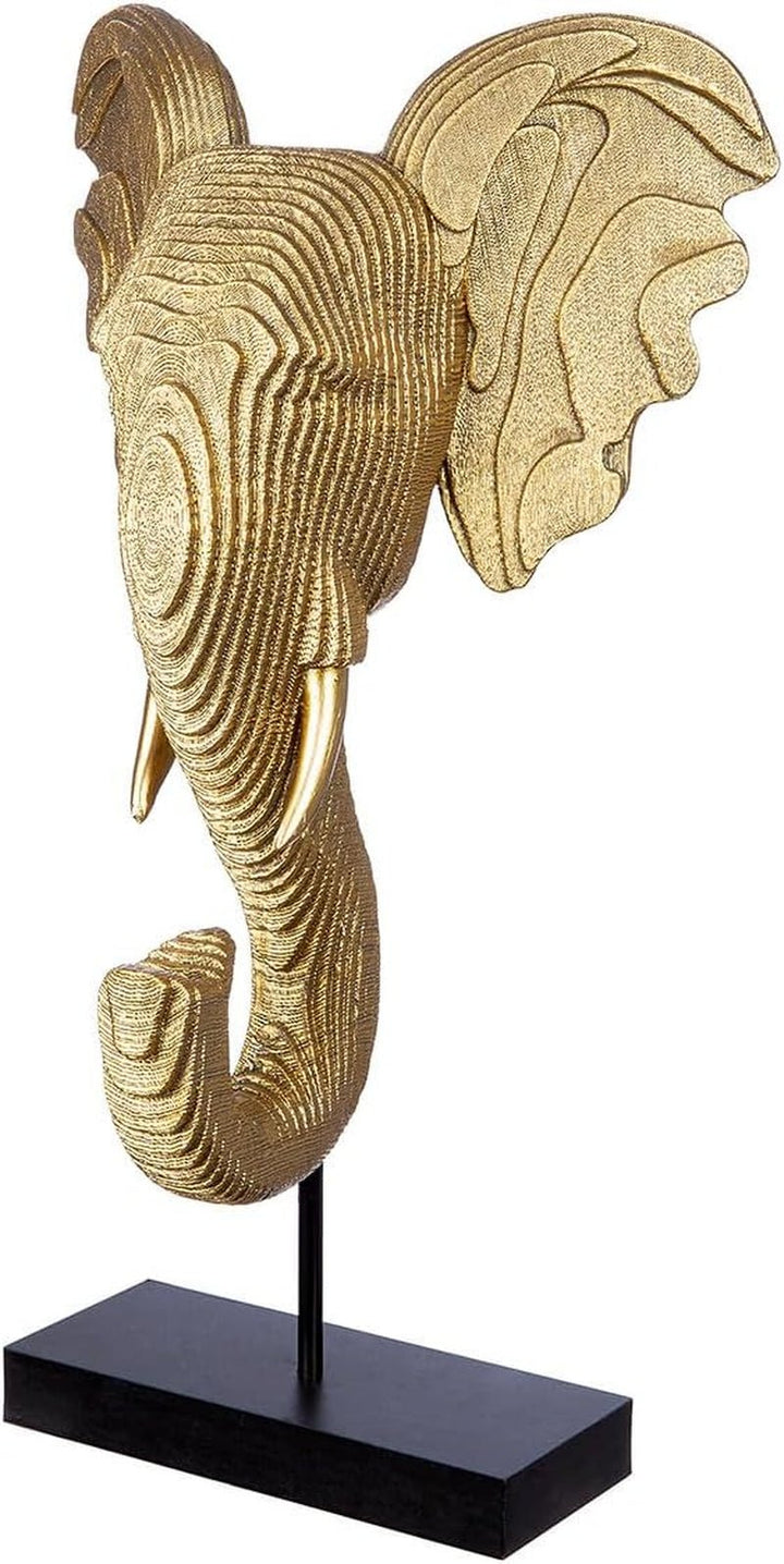 GILDE Deko große Figur Skulptur XXL - sculptură decorativă argintie realizată din aluminiu culoare: argintiu - decorare camera de zi cadou aniversare înălțime 114 cm Statuete si sculpturi Naty Shop Aur, negru Înălțime 46 cm