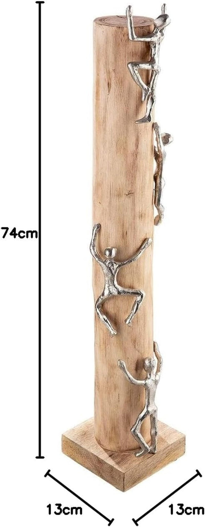 GILDE Sculptură decorativă figura XL - high up Aluminiu, lemn natural colorat - Înălțime 74 cm Statuete si sculpturi Naty Shop