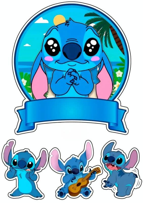 Imagine comestibila, vafa sau icing, format A4, Lilo and Stitch - Nati Shop