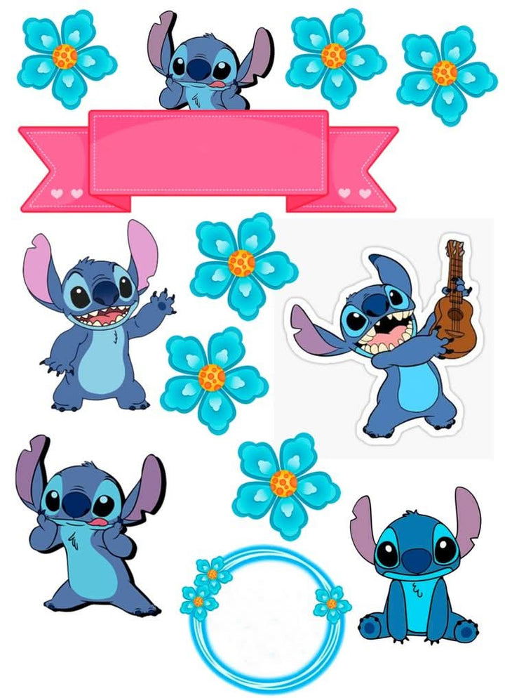 Imagine comestibila, vafa sau icing, format A4, Lilo and Stitch - Nati Shop