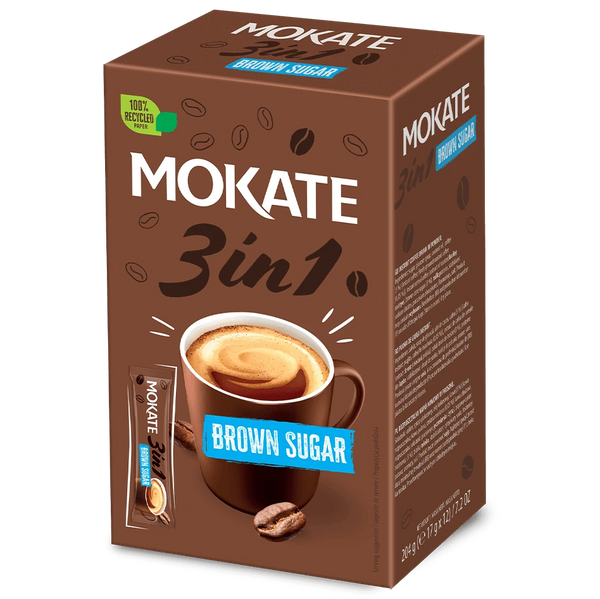 Mokate 3in1 barna cukor kávé instant boríték 24x17g