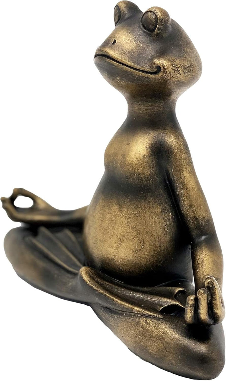 Nature's Mark Statuie broască yoga care meditează, 15,2 cm înălțime, rășină sintetică, decor pentru masă, living, dormitor, birou, birou, dulap, raft Statuete si sculpturi Naty Shop