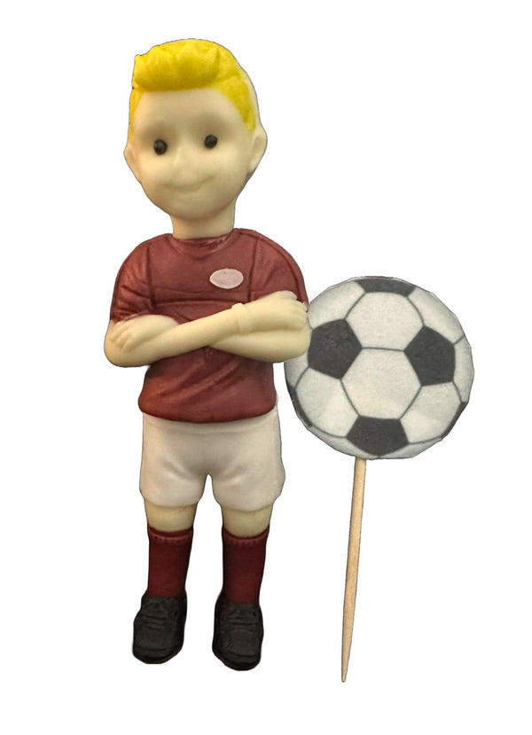 Set 2 decoratiuni comestibile din zahar, Fotbalist - Nati Shop