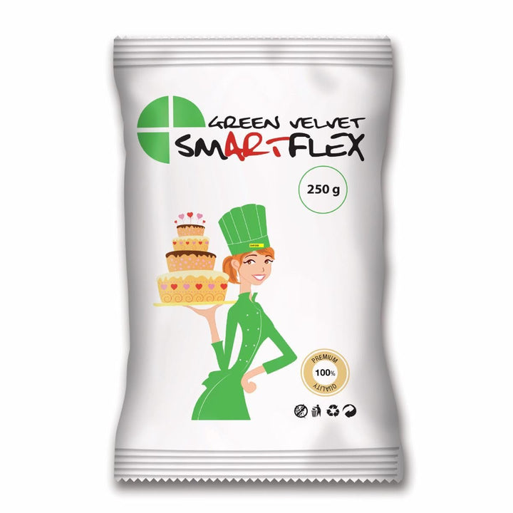 SmartFlex Fondant Green Velvet, 250 g (pachet de 2) Pasta de zahar Naty Shop