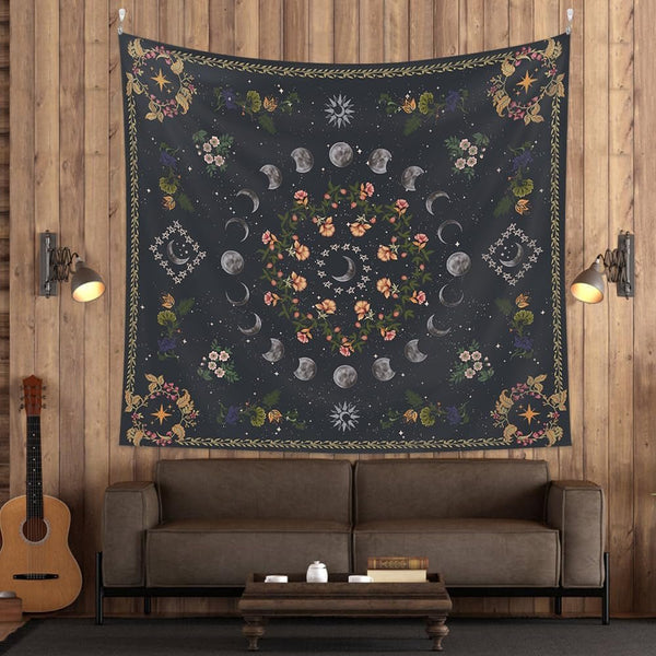 Tapiserie 130 130mx150m moon phases panza flori Casa - Accesorii si Decoratiuni Naty Shop Default Title