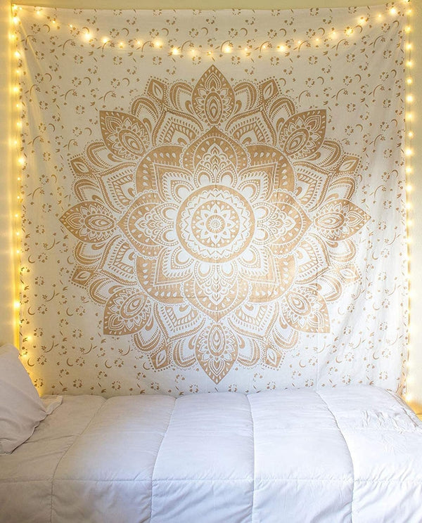 Tapiserie aur metalic mandala bumbac indian plaja arunca Casa - Accesorii si Decoratiuni Naty Shop Default Title