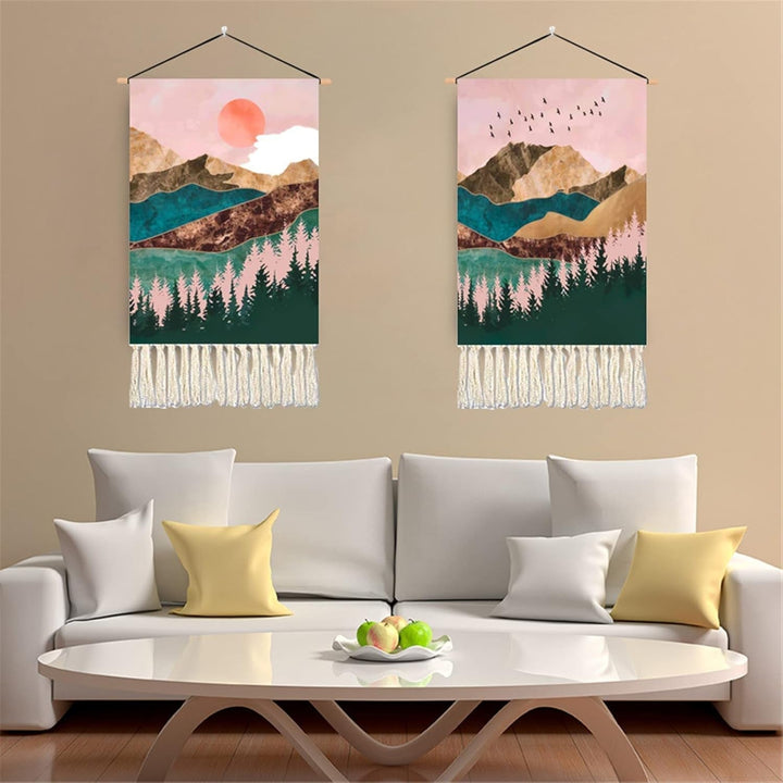 Tapiserie bucati tesuta munti paduri soare luna Casa - Accesorii si Decoratiuni Naty Shop Peisaj C