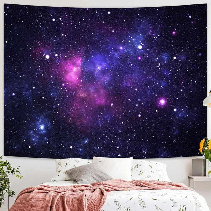 Tapiserie galaxie lumina neagra cer instelat albastru reactiv Casa - Accesorii si Decoratiuni Naty Shop