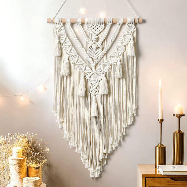 Tapiserie geometric tesute bej bumbac arta Casa - Accesorii si Decoratiuni Naty Shop Bej