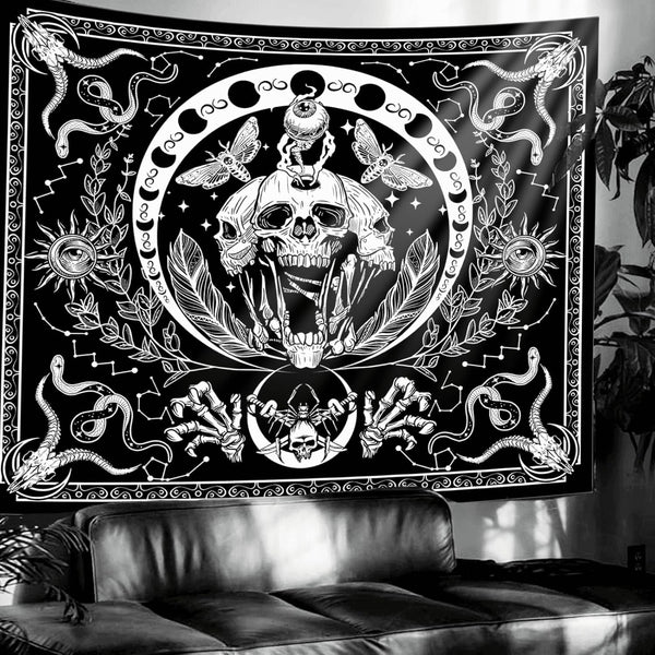 Tapiserie gothic halloween banner negru alb Casa - Accesorii si Decoratiuni Naty Shop Default Title