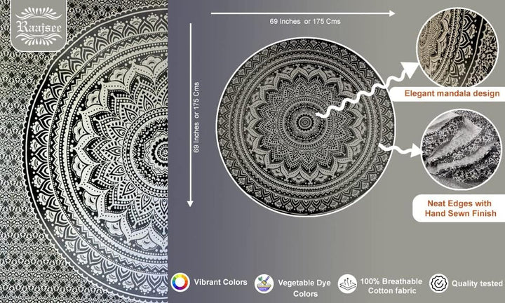 Tapiserie india beach towel round mandala hippielarge indian Casa - Accesorii si Decoratiuni Naty Shop