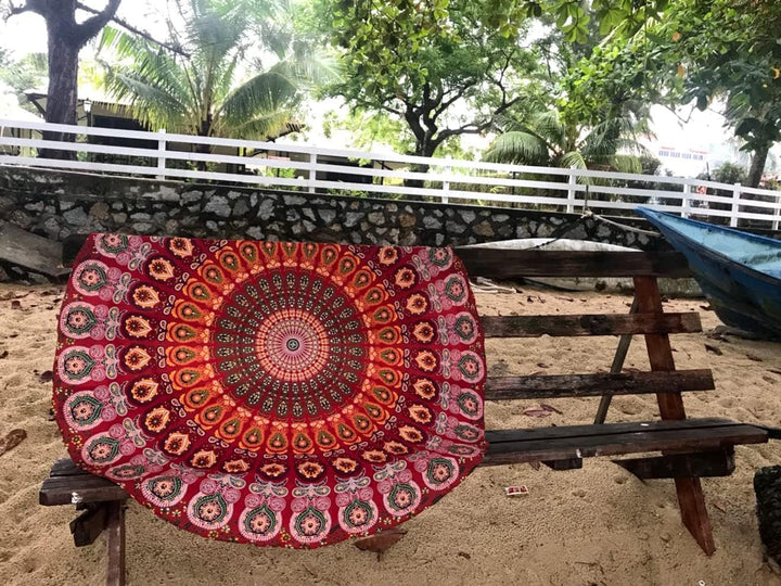Tapiserie india prosop plaja rotund mandala hippielarge indian Casa - Accesorii si Decoratiuni Naty Shop
