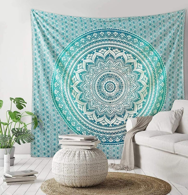 Tapiserie indiana mandala verde decorare estetica decorarea Casa - Accesorii si Decoratiuni Naty Shop Default Title
