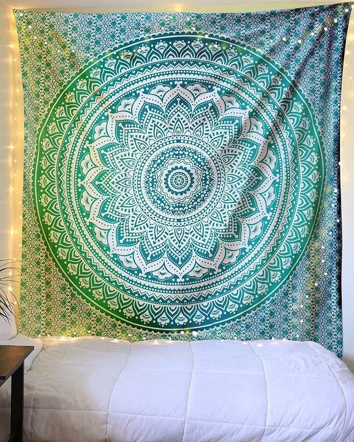Tapiserie indiana mandala verde decorare estetica decorarea Casa - Accesorii si Decoratiuni Naty Shop