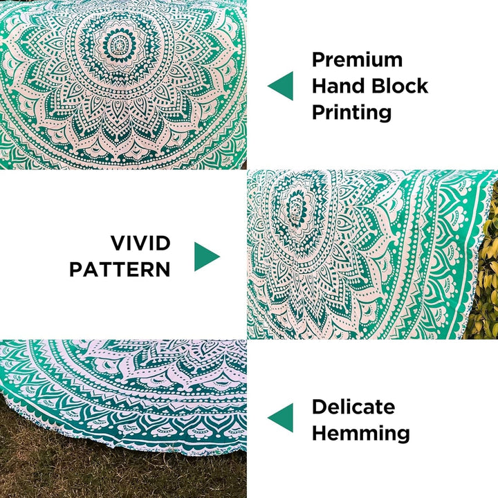Tapiserie indiana mandala verde decorare estetica decorarea Casa - Accesorii si Decoratiuni Naty Shop