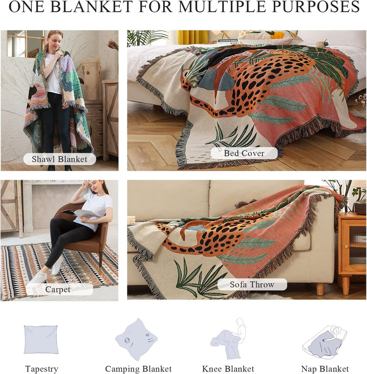 Tapiserie lumisyne double sided bumbac tesute patura arunca Casa - Accesorii si Decoratiuni Naty Shop