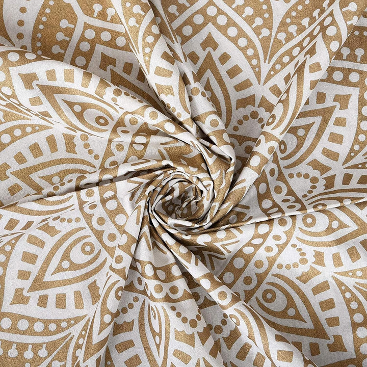 Tapiserie mandala decorare camera estetica aur alb panza Casa - Accesorii si Decoratiuni Naty Shop