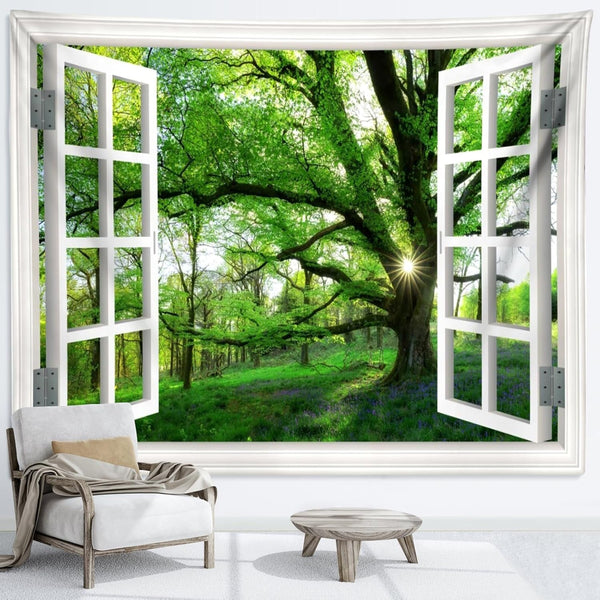 Tapiserie peisaj jungla xxl padure panza fereastra Casa - Accesorii si Decoratiuni Naty Shop 240L X 220B Cm