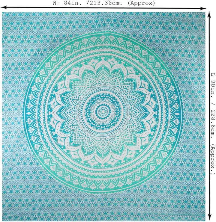 Tapiserie rajrang mandala bumbac verde mare Casa - Accesorii si Decoratiuni Naty Shop