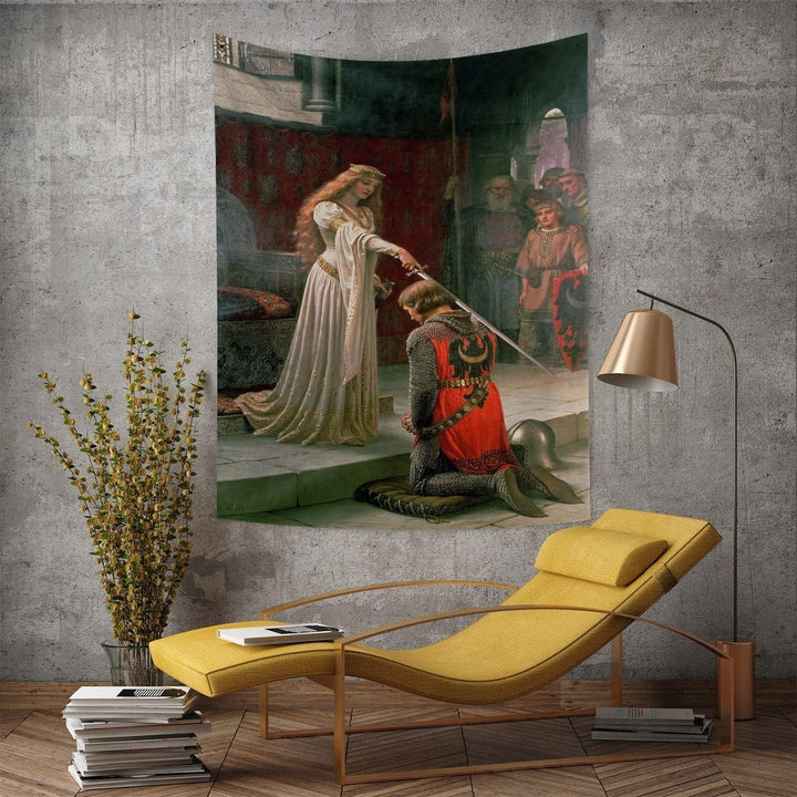Tapiserie yongfoto cavaler pictura ulei medieval anglia Casa - Accesorii si Decoratiuni Naty Shop