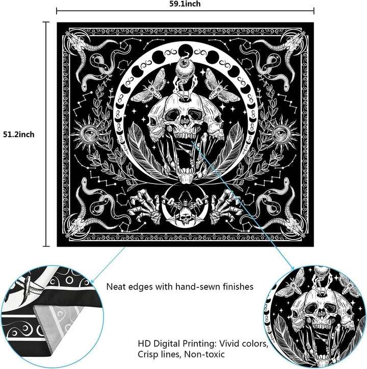 Tapiserie yugarlibi schelet negru sarpe molie panza estetic Casa - Accesorii si Decoratiuni Naty Shop